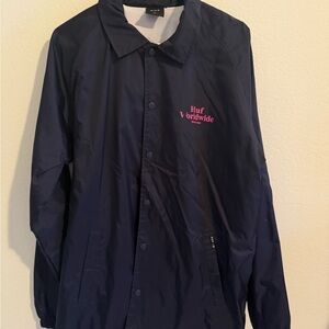HUF Blue Windbreaker with Pink Logo